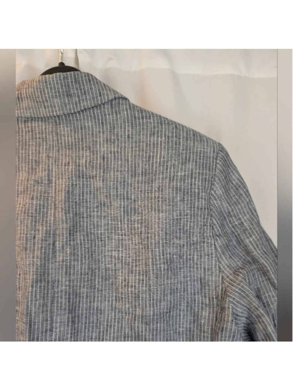 Everlane 100% Linen Blazer Jacket Striped Navy Lined Oversized Size 4 new no tag